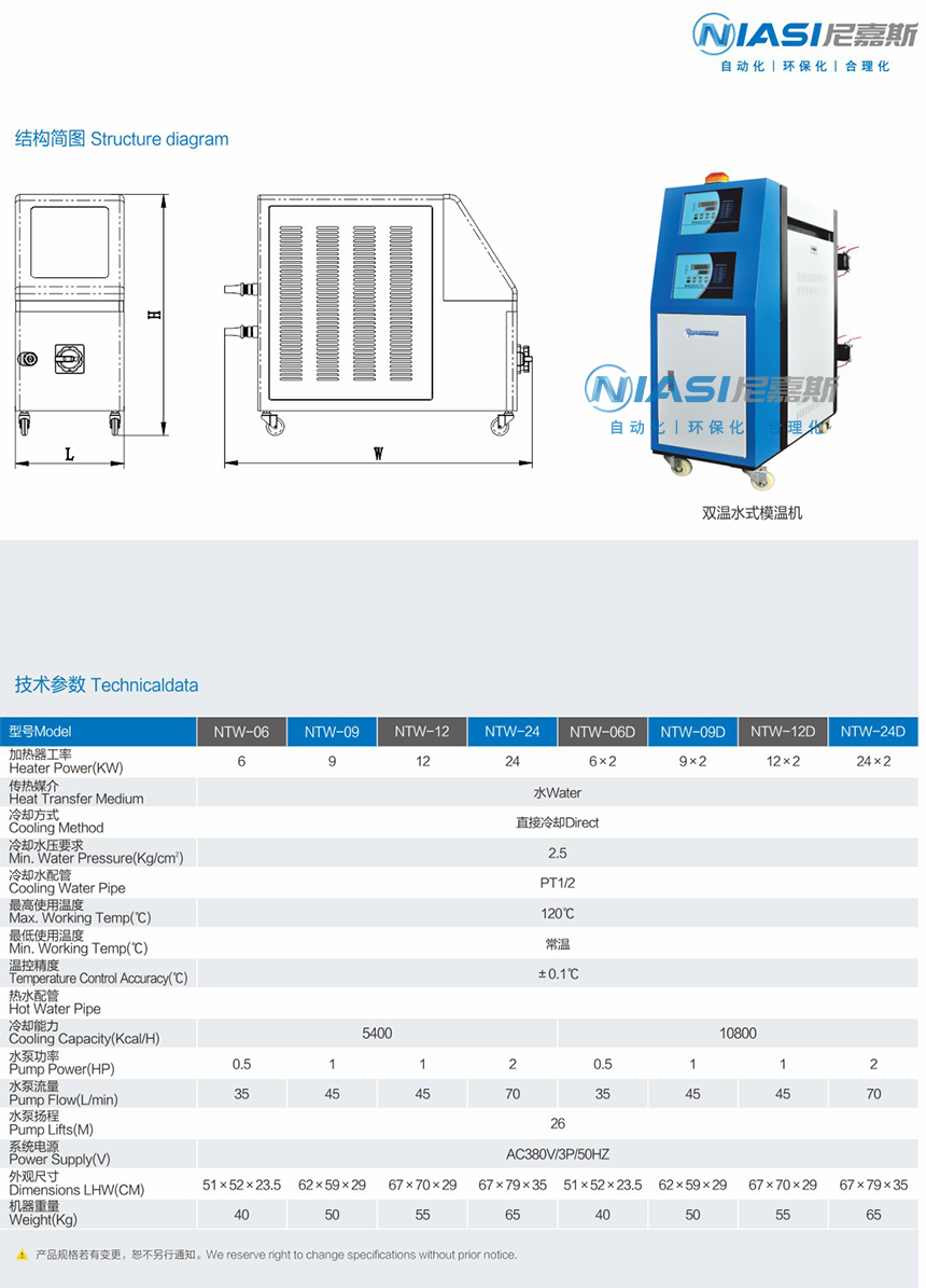 水式模溫機參數(shù)